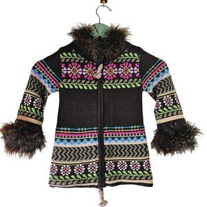 BabyGap Lined Nordic Style Faux Fur Zip-up Sweater, Sz 2T